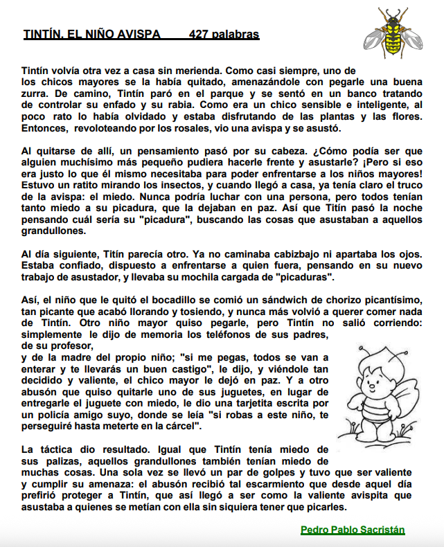 tin tin el niño avispa